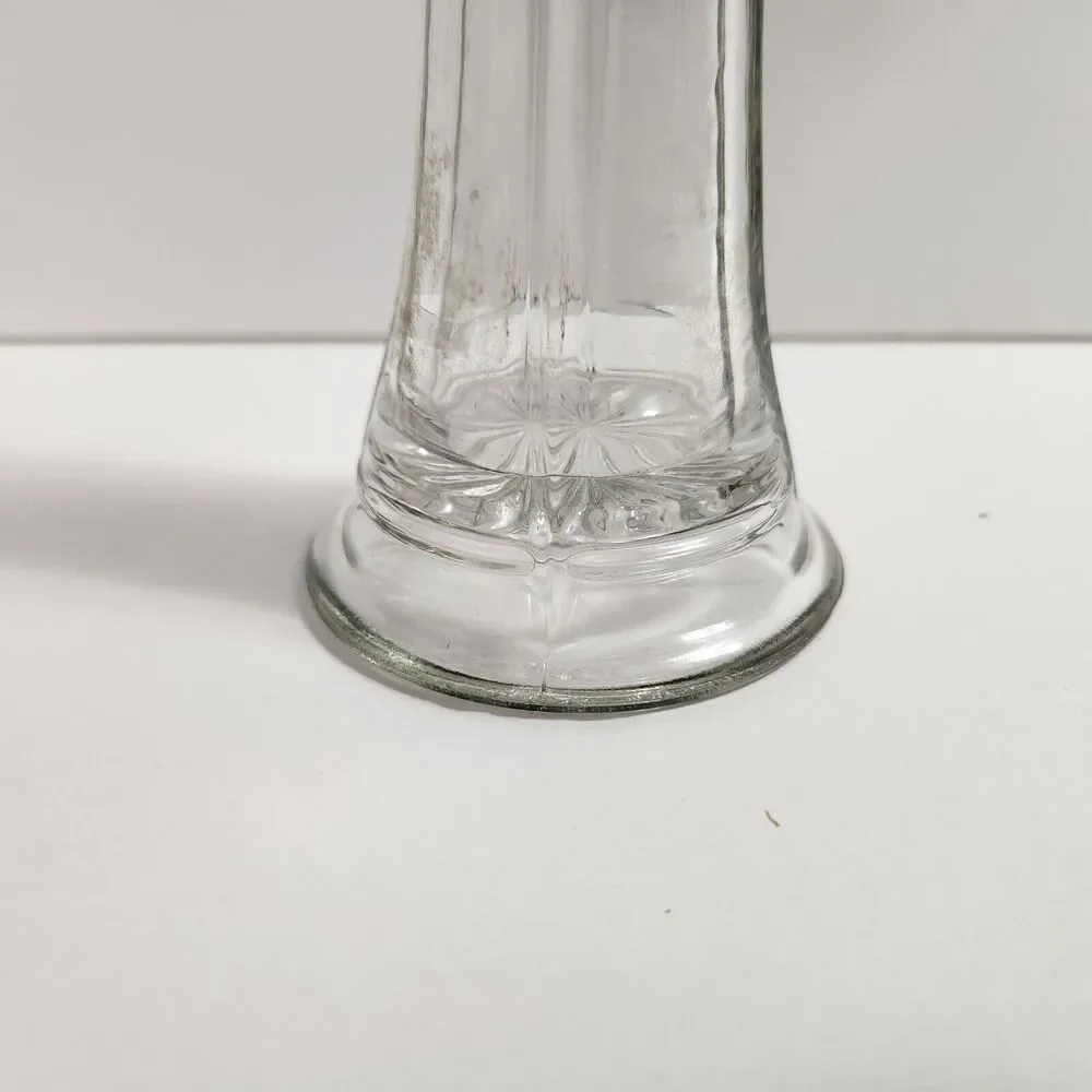 Vintage Clear Glass Swung Stretch Vase 10